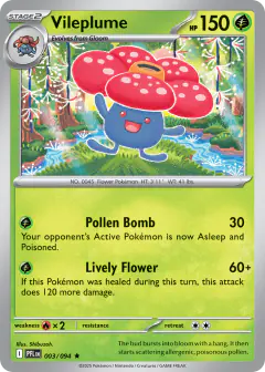 Vileplume 003/94 Rare card from Phantasmal Flames