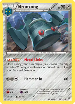 Bronzong 61/119 Rare card from Phantom Forces