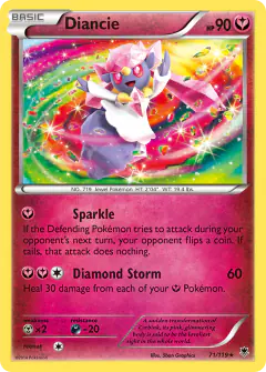 Diancie 71/119 Rare Holo card from Phantom Forces