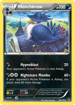 Honchkrow 52/119 Rare card from Phantom Forces