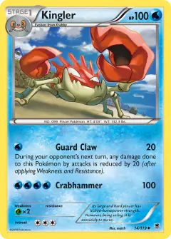 Kingler 14/119 Uncommon card from Phantom Forces