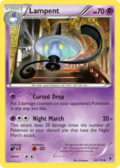Lampent 42/119 Uncommon card from Phantom Forces