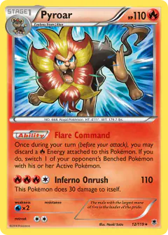 Pyroar 12/119 Rare Holo card from Phantom Forces