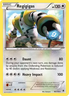 Regigigas 86/119 Rare Holo card from Phantom Forces