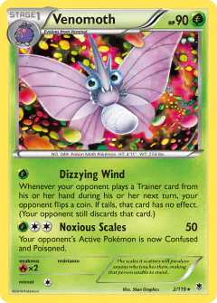 Venomoth 2/119 Rare card from Phantom Forces