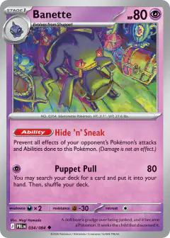 Banette 034/084 Uncommon card from Pitch Black