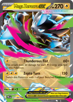 Mega Zeraora ex 027/084 Double Rare card from Pitch Black