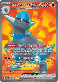 Rampardos ex 100/084 Ultra Rare card from Pitch Black