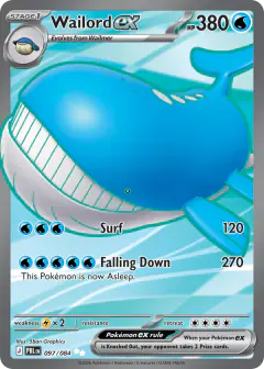 Wailord ex 097/084 Ultra Rare card from Pitch Black