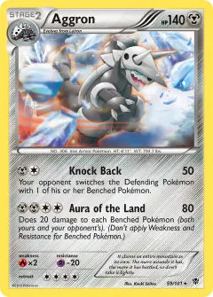 Aggron 59/101 Rare card from Plasma Blast