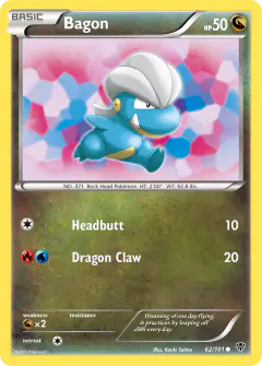 Bagon 62/101 Common card from Plasma Blast