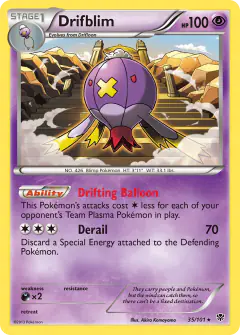 Drifblim 35/101 Rare card from Plasma Blast
