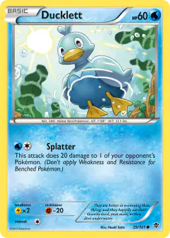Ducklett 29/101 Common card from Plasma Blast