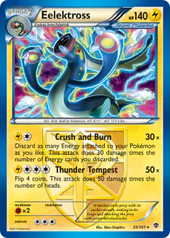 Eelektross 33/101 Rare Holo card from Plasma Blast