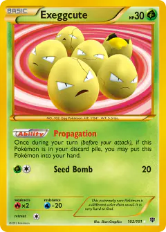 Exeggcute 102/101 Rare Secret card from Plasma Blast