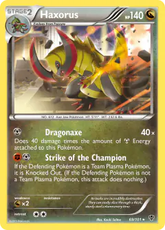 Haxorus 69/101 Rare Holo card from Plasma Blast