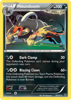 Houndoom 56/101 Rare Holo card from Plasma Blast