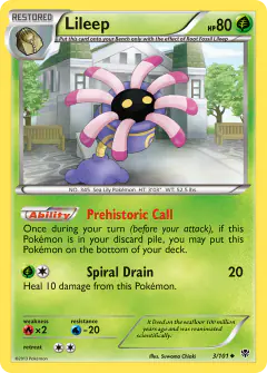 Lileep 3/101 Uncommon card from Plasma Blast
