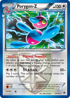 Porygon-Z 74/101 Rare Holo card from Plasma Blast