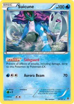 Suicune 20/101 Rare card from Plasma Blast