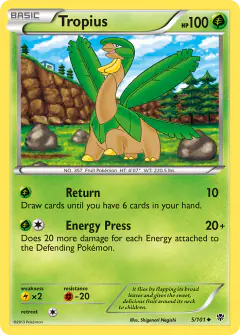 Tropius 5/101 Uncommon card from Plasma Blast