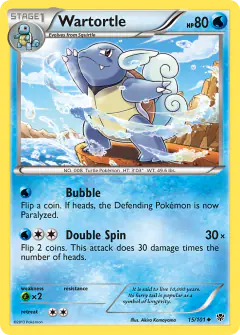 Wartortle 15/101 Uncommon card from Plasma Blast