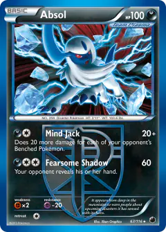 Absol 67/116 Rare Holo card from Plasma Freeze