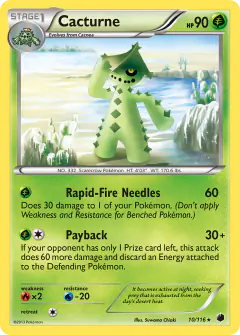 Cacturne 10/116 Rare card from Plasma Freeze