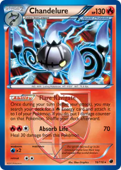 Chandelure 16/116 Rare Holo card from Plasma Freeze