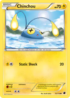 Chinchou 35/116 Common card from Plasma Freeze