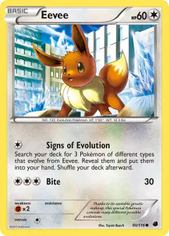 Eevee 90/116 Common card from Plasma Freeze