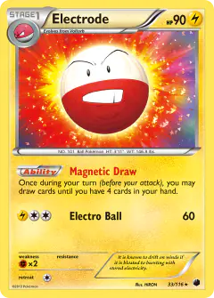 Electrode 33/116 Rare Holo card from Plasma Freeze