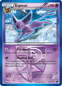 Espeon 48/116 Uncommon card from Plasma Freeze