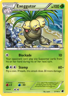 Exeggutor 5/116 Rare card from Plasma Freeze