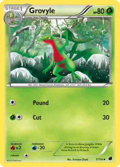 Grovyle 7/116 Uncommon card from Plasma Freeze