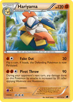 Hariyama 63/116 Rare card from Plasma Freeze