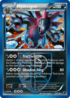 Hydreigon 78/116 Rare Holo card from Plasma Freeze