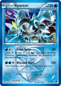 Kyurem 31/116 Rare Holo card from Plasma Freeze