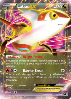 Latias-EX 85/116 Rare Holo EX card from Plasma Freeze