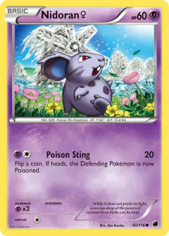 Nidoran ♀ 40/116 Common card from Plasma Freeze