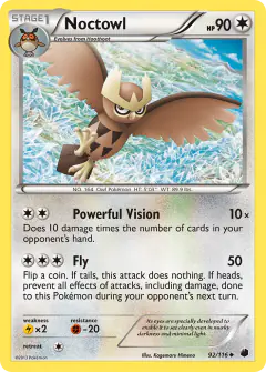 Noctowl 92/116 Uncommon card from Plasma Freeze