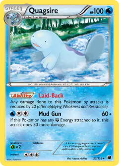 Quagsire 22/116 Rare card from Plasma Freeze