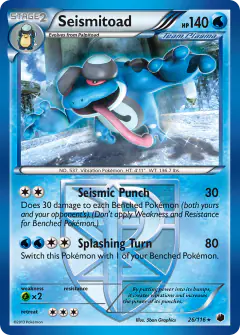 Seismitoad 26/116 Rare card from Plasma Freeze