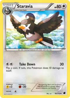 Staravia 96/116 Uncommon card from Plasma Freeze
