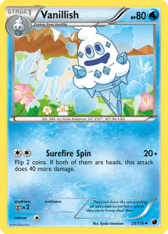 Vanillish 28/116 Uncommon card from Plasma Freeze