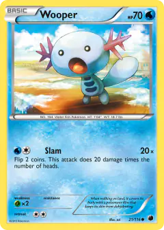 Wooper 21/116 Common card from Plasma Freeze