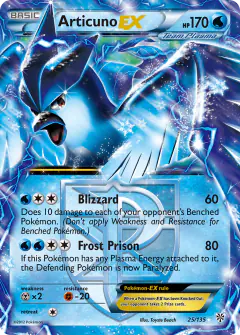 Articuno-EX 25/135 Rare Holo EX card from Plasma Storm