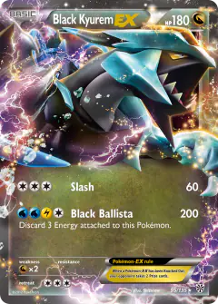 Black Kyurem-EX 95/135 Rare Holo EX card from Plasma Storm