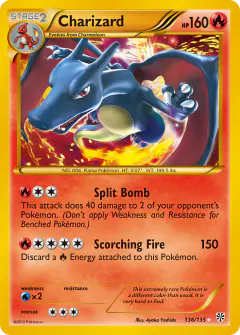 Charizard 136/135 Rare Secret card from Plasma Storm