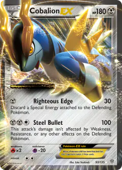 Cobalion-EX 93/135 Rare Holo EX card from Plasma Storm